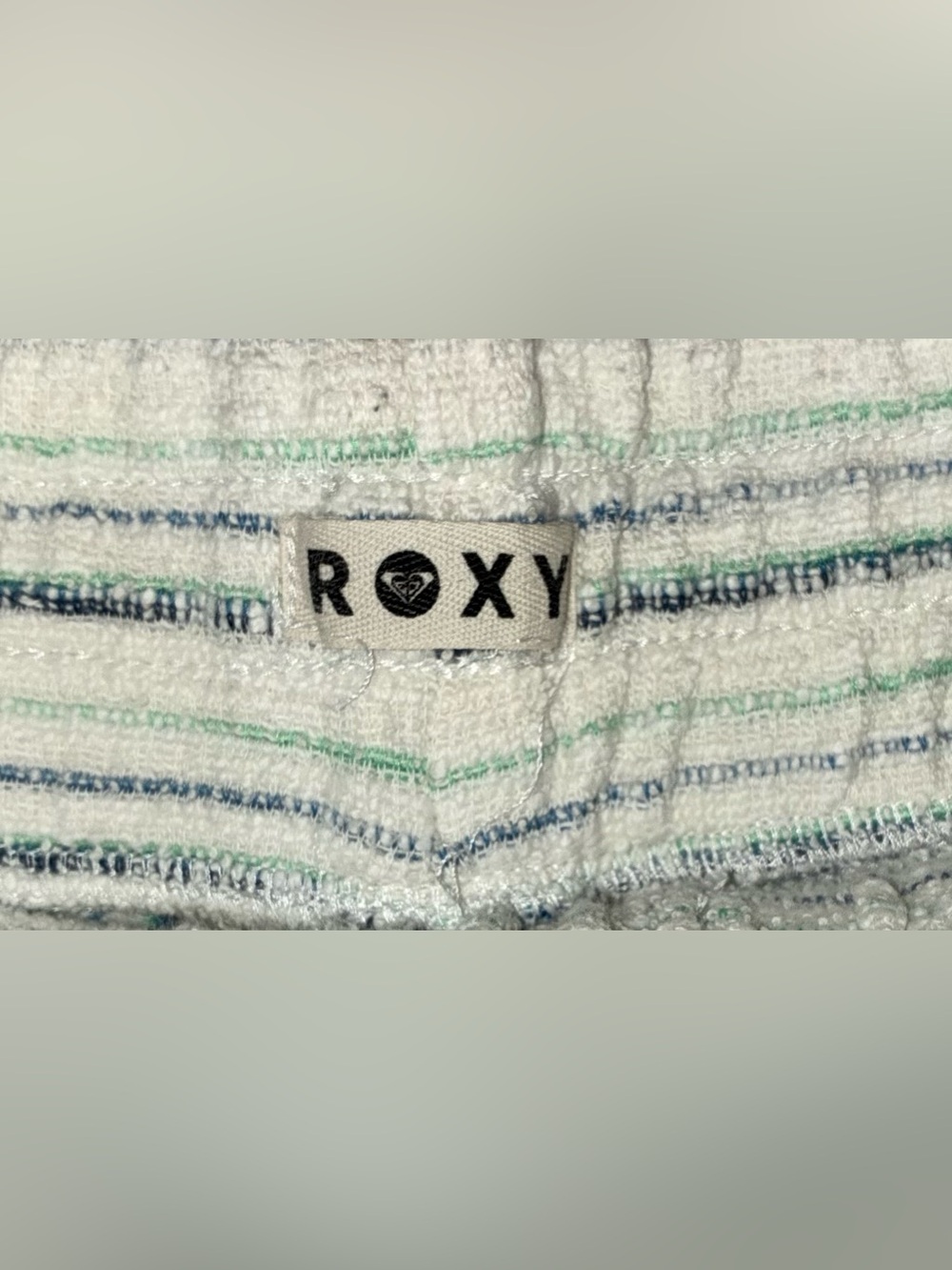 EUC Roxy High Rise Striped Size Medium Linen Blend Shorts Beach Coastal Summer - Picture 2 of 13